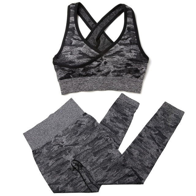 3Pcs Yoga Set Sport Suits Gym Wear Seamless Sportswear Workout Leggings Sports Bra Long Sleeves Crop Tops Fitness Clothing | Vimost Shop.