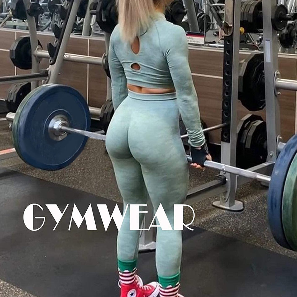 3Pcs Yoga Set Sport Suits Gym Wear Seamless Sportswear Workout Leggings Sports Bra Long Sleeves Crop Tops Fitness Clothing | Vimost Shop.
