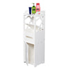 Storage Cabinet Shelf 3-tier Bathroom locker with 2 Doors 23*23*80CM White U.S. Stocks | Vimost Shop.