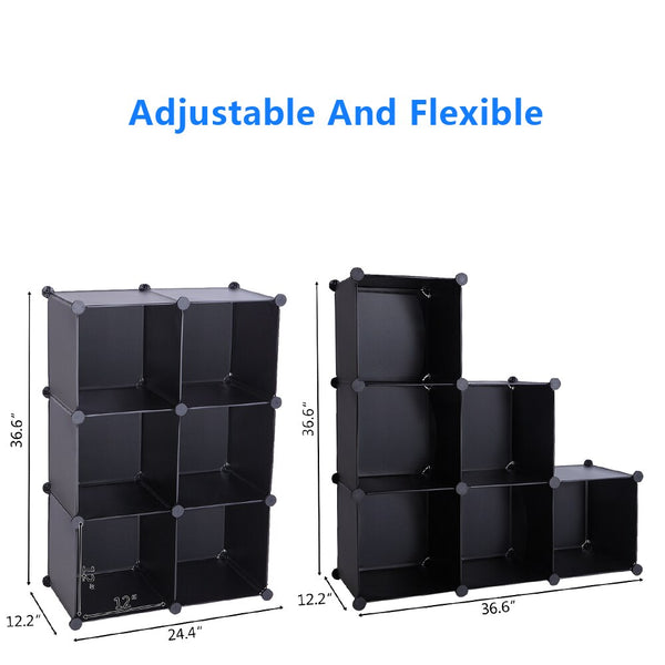 6-Cube Storage Shelves Rack Closet Organizer Cubes Organizer DIY Closet Cabinet Black U.S. Stocks | Vimost Shop.