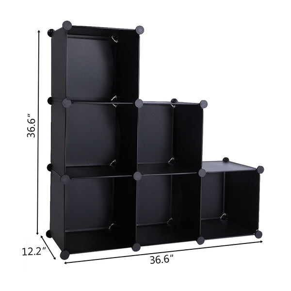 6-Cube Storage Shelves Rack Closet Organizer Cubes Organizer DIY Closet Cabinet Black U.S. Stocks | Vimost Shop.