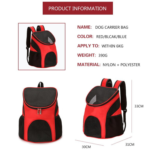 Portable Pet Carrier Bag Breathable Mesh Double Shoulder Front Backpack For Puppy Cats Foldable Outdoor Backpack Pets Supplies | Vimost Shop.