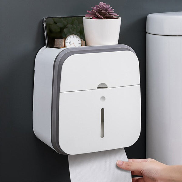 Waterproof Toilet Tissue Box Wall Mount Double Layer Roll Paper Holder Storage Box Drawer Toilet Paper Tray Bathroom Accessories | Vimost Shop.