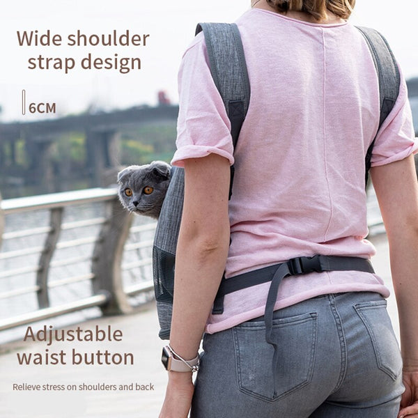 Portable Dog Carrier Bag Double Shoulder Backpack Breathable Mesh Handbag Outdoor Travel Front Bags for Puppy Cats Pet Supplies | Vimost Shop.