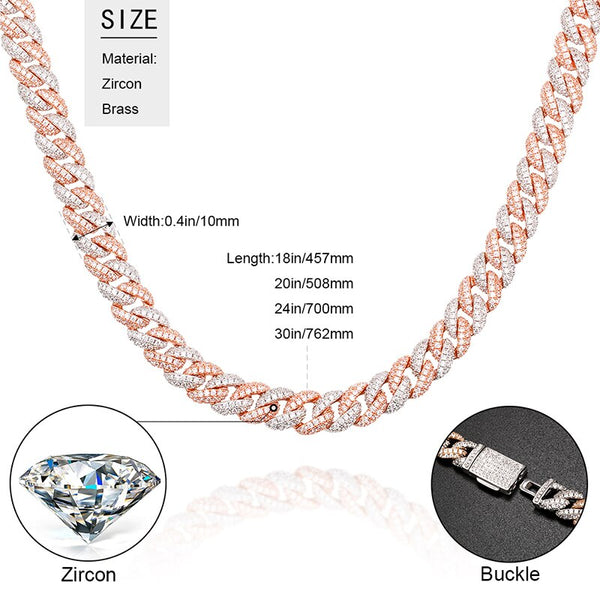 Exquisite Women Chain 10mm Miami Cuban Link Chain Micro Paved Fashion Jewelry Choker Bling Charms Necklace Chain 2020 Trend | Vimost Shop.