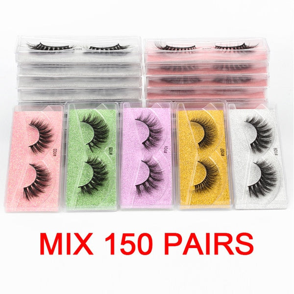 Mink Eyelashes 10/30/50/200pcs 3d Mink Lashes Bulk Natural False Eyelashes Fluffy Fake Eyelash Wholesale Eye Lashes | Vimost Shop.