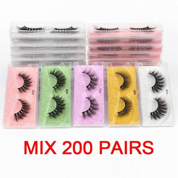 Mink Eyelashes 10/30/50/200pcs 3d Mink Lashes Bulk Natural False Eyelashes Fluffy Fake Eyelash Wholesale Eye Lashes | Vimost Shop.