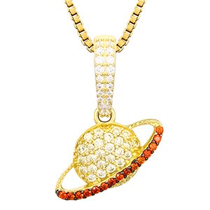 925 Sterling Silver Planet Pendant Necklace With Bling White Red Cubic Zircon For Women Fashion Trendy Jewelry Luxury Gifts | Vimost Shop.