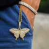 Iced Out Sparking Bling CZ Butterfly Pendant Necklace Charm Choker AAA Cubic Zircon Hip Hop Women Jewelry Tennis Chain Gold Pink | Vimost Shop.