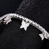 Drip Butterfly 4mm CZ Tennis Chain Charm Choker Necklace Iced Out Bling Women Chains Shining Fashion Jewelry Elegant Daily Style | Vimost Shop.