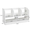 Storage Shelf Wood-plastic Board Large Size Three Rows Bookshelf White [US-W] | Vimost Shop.