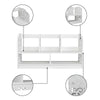 Storage Shelf Wood-plastic Board Large Size Three Rows Bookshelf White [US-W] | Vimost Shop.