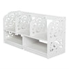 Storage Shelf Wood-plastic Board Large Size Three Rows Bookshelf White [US-W] | Vimost Shop.