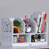 Storage Shelf Wood-plastic Board Large Size Three Rows Bookshelf White [US-W] | Vimost Shop.