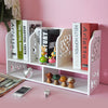 Storage Shelf Wood-plastic Board Large Size Three Rows Bookshelf White [US-W] | Vimost Shop.