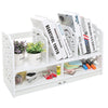 Storage Shelf Wood-plastic Board Large Size Three Rows Bookshelf White [US-W] | Vimost Shop.