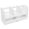 Storage Shelf Wood-plastic Board Large Size Three Rows Bookshelf White [US-W] | Vimost Shop.