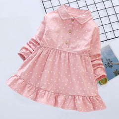 Long Sleeve Girls Dress Spring Fall Casual Kids Clothes for Girl Lovely Heart A-line Children Princess Dresses Toddler Costume | Vimost Shop.