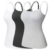 Women's Cotton Camisole with Shelf Bra Adjustable Spaghetti Strap Tank Top Cami Tanks 2/3 Packs Shapewear Body Shaper | Vimost Shop.