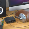 Mini Stereo USB Gaming DAC & Headphone Amplifier Audio Converter Adapter for Home/Desktop Powered/Active Speakers