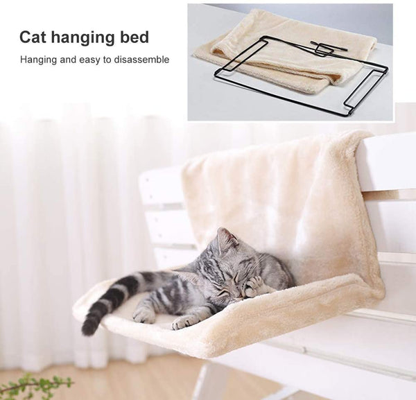 Pet Cat Animal Hammack Luxury Radiator Bed Hanging Winter Warm Fleece Basket Hammocks Metal Iron Frame Sleeping Bed for Cats | Vimost Shop.