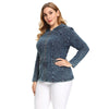 Women's Plus Size Casual Denim Jacket Woman Premium Stretch Knitted Denim with Shoulder Pads and Hat