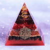White Crystal Pillar Orgonite Pyramid With Garnet Red Coral Reiki Chakra Energy Orgone Pyramid Collection Emf Protection | Vimost Shop.