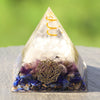 Orgonite Pyramid White Crystal Pillar In Copper Circle With Amethyst Lapis Lazuli Emf Protection Orgone Energy | Vimost Shop.
