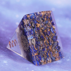 Orgonite Pyramid White Crystal Pillar In Copper Circle With Amethyst Lapis Lazuli Emf Protection Orgone Energy | Vimost Shop.