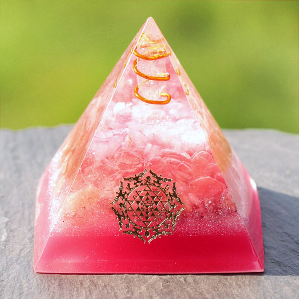 Orgonite Energy Generator Pyramid With Strawberry Crystal For Emf Protection Healing Calming Balance Meditation Aid | Vimost Shop.