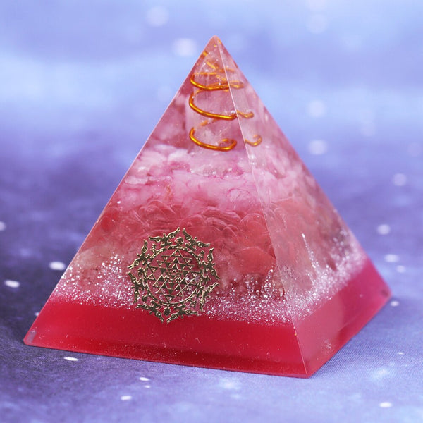Orgonite Energy Generator Pyramid With Strawberry Crystal For Emf Protection Healing Calming Balance Meditation Aid | Vimost Shop.