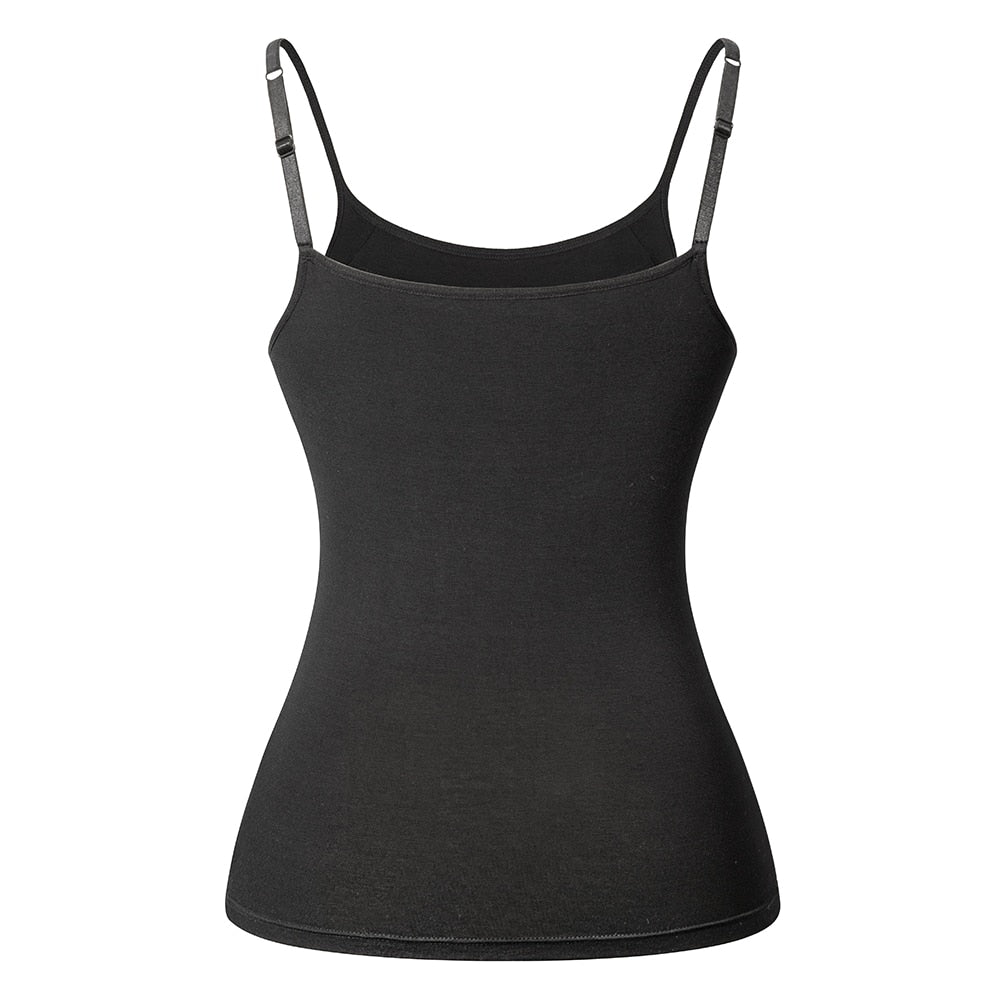 Women's Cotton Camisole with Shelf Bra Adjustable Spaghetti Strap Tank Top Cami Tanks 2/3 Packs Shapewear Body Shaper | Vimost Shop.