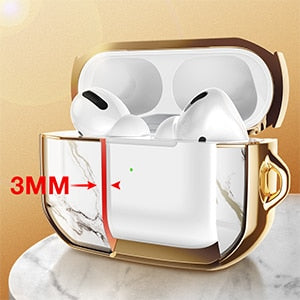 AirPods Pro Case Cover Luxury Electroplated Marble Lanyard Earphone Soft Case for Airpods 2/1 Wireless Earbuds Cover | Vimost Shop.