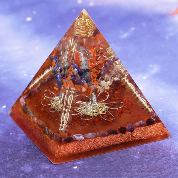 Energy Generator 7 Chakra Orgone Pyramid Amethyst Crystal Natrual Stone Reiki Emf Protection For Chakra Healing | Vimost Shop.