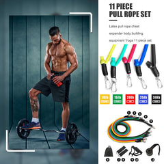 Elastic Resistance Band with Bag Door Buckle 11pcs Exercise Pull Rope Ankle Ring Multi-function Equipment for Exercise | Vimost Shop.