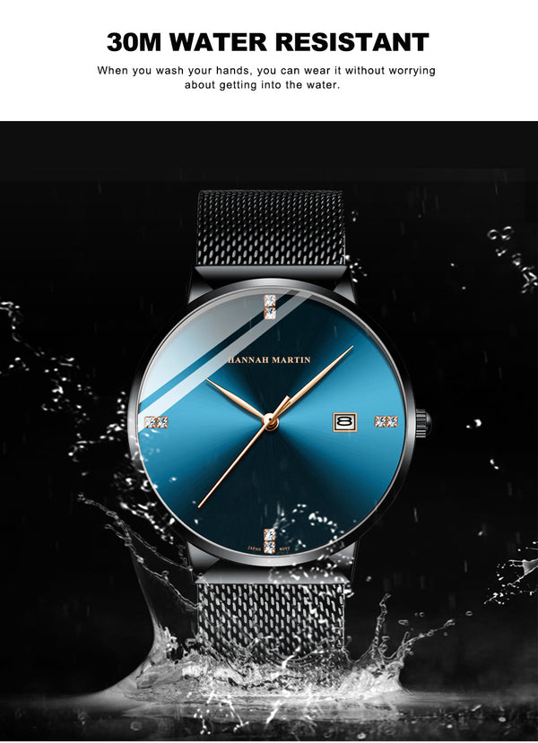 Men Watches Fashion Quartz Watch Casual Steel Mesh Steel Waterproof Top Brand Luxury  Sport Watch