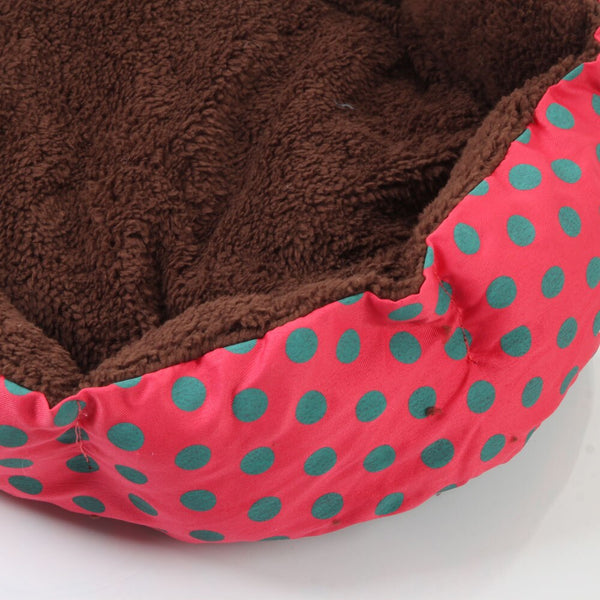 Pet Bed Mat House Bag Nice-looking Dot Pattern Octagonal Flannelette & Cotton Rose Red U.S. Stock | Vimost Shop.