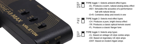 Valeton Rushead Max USB Chargable Portable Pocket Guitar Bass Headphone Amp Carry-On Bedroom Plug-In Multi-Effects RH-100 | Vimost Shop.