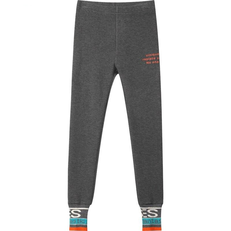 Solid Letter Print Minimalist Skinny Women Legging Pants,Spring ELF High Elastic Waist Ladies,Basic Daily Pants