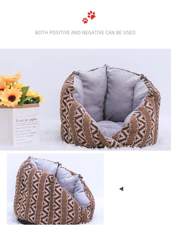 Non-Slip Cat Bed Winter Warm Pet House Cave Soft Comfortable Kennel Kitten Sofa Short Plush Pet Cushion for Small Medium Dogs | Vimost Shop.