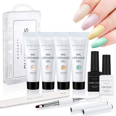 Poly Nail Extension Gel, Sweet Cravings Spring Color Poly Nail Gel Acrylic Extension Gel Nail Enhancement All-in-One Set