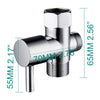 Toilet Fill Valve G7/8 Female x G15/16 Male x G1/2 Male T Adapter Toilet Bidet Connector Brass Chrome U.S. Stock | Vimost Shop.
