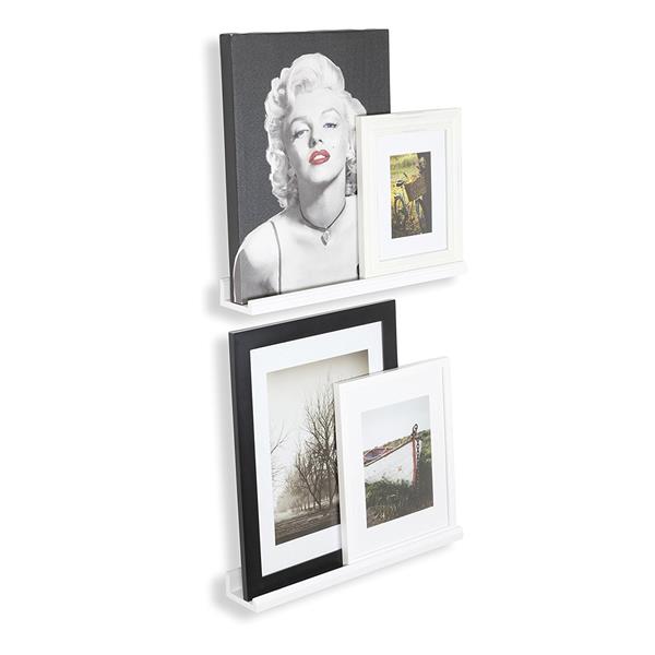 22 Inches Floating Picture Display Ledge MDF Wood Wall Mount Shelf Denver Modern Design Storage Rack White[US-Stock] | Vimost Shop.