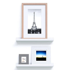 22 Inches Floating Picture Display Ledge MDF Wood Wall Mount Shelf Denver Modern Design Storage Rack White[US-Stock] | Vimost Shop.