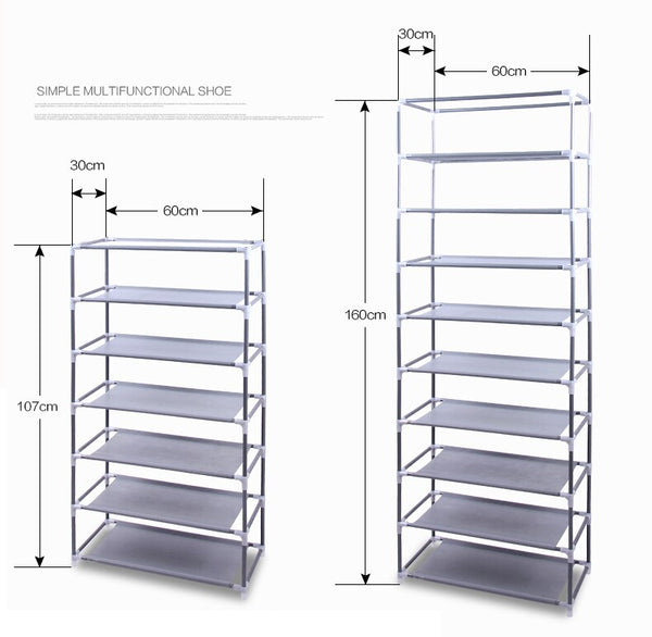 Fashionable Room-saving 9 Lattices Non-woven Fabric Shoe Rack Coffee[US stock] | Vimost Shop.