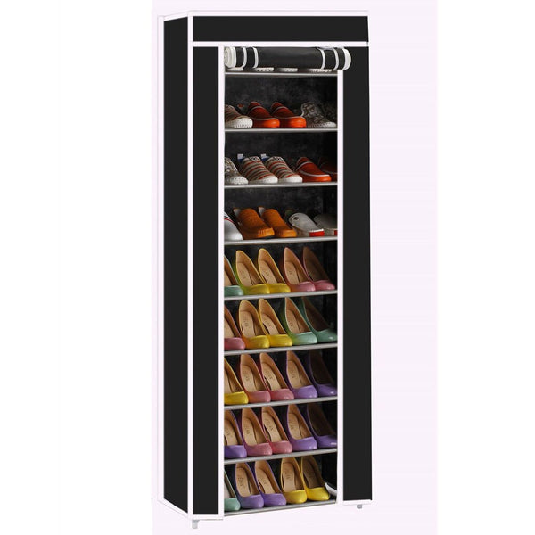 Room-saving A concise, compact and nice-looking 10-Layers 9 Lattices shoe rack Black | Vimost Shop.
