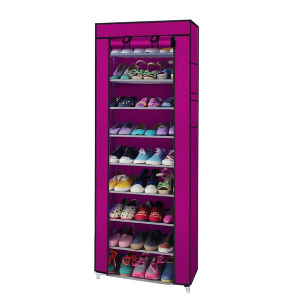 Six Colors 10-Layers 9 Lattices Shoe Rack Non-woven Fabric  Tower Shoe Organizer Storage Cabinet for Shoes Saving Space Shelving | Vimost Shop.