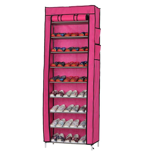 Six Colors 10-Layers 9 Lattices Shoe Rack Non-woven Fabric  Tower Shoe Organizer Storage Cabinet for Shoes Saving Space Shelving | Vimost Shop.