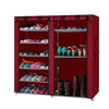 [US-W] Non-woven Fabric Shoe Rack 6-Row 2-Line 12 Lattices  Wine Red | Vimost Shop.