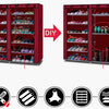 [US-W] Non-woven Fabric Shoe Rack 6-Row 2-Line 12 Lattices  Wine Red | Vimost Shop.